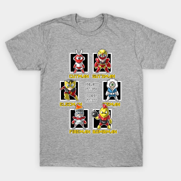 STAGE SELECT - ROBOTS T-Shirt by Glimmor Store